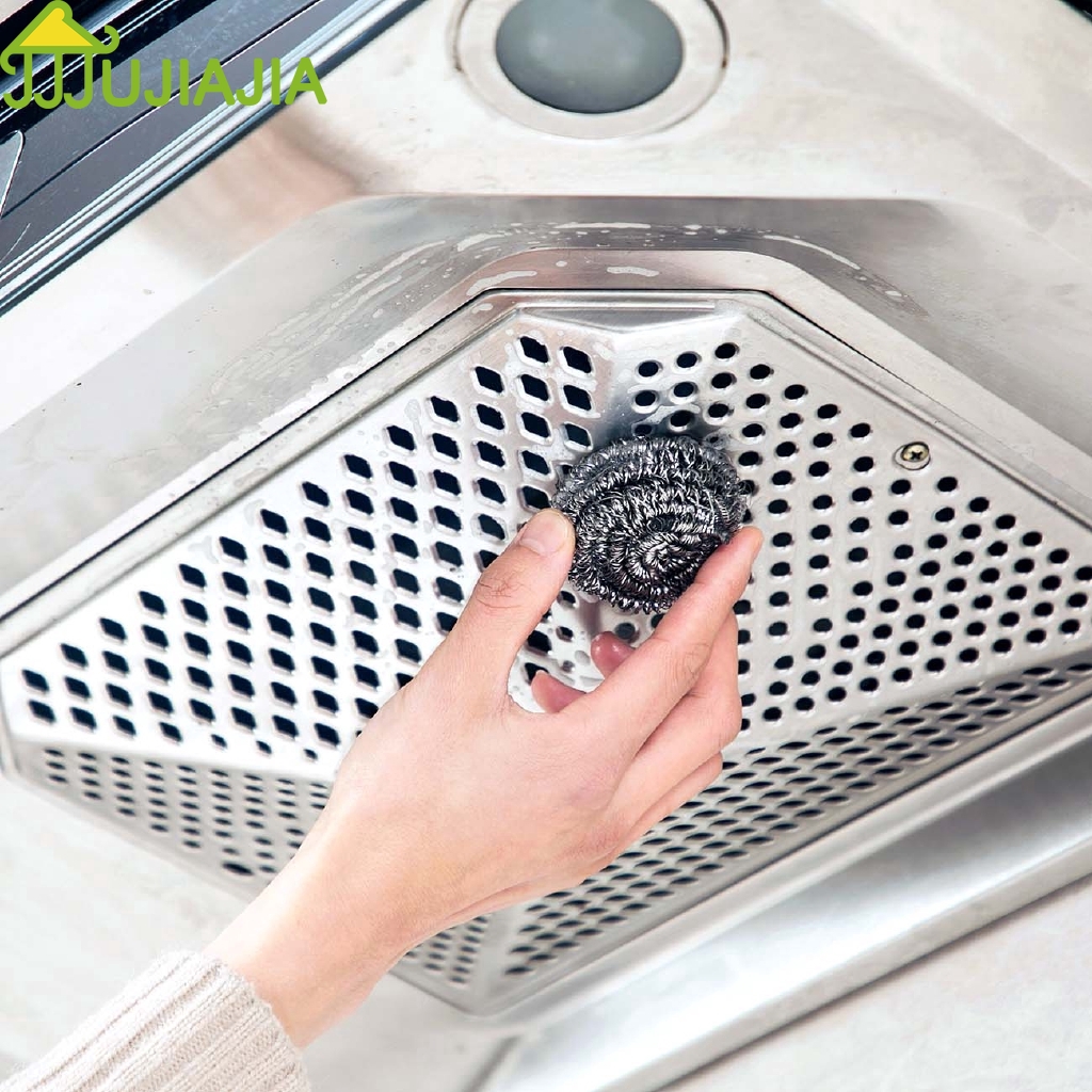 Set 10 Nùi Chùi Rửa Nồi Chảo JUJIAJIA Bằng Sợi Thép Không Gỉ Mỏng