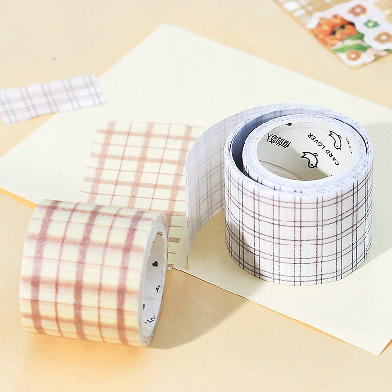 Cuộn washi tape 30 mm x 3m caro pastel siêu dễ thương trang trí sổ tay, scrapbook, planner [ 066 ]