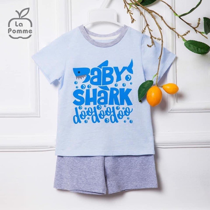 [Lapomme] Bộ cộc baby shark cotton siêu mát cho bé yêu