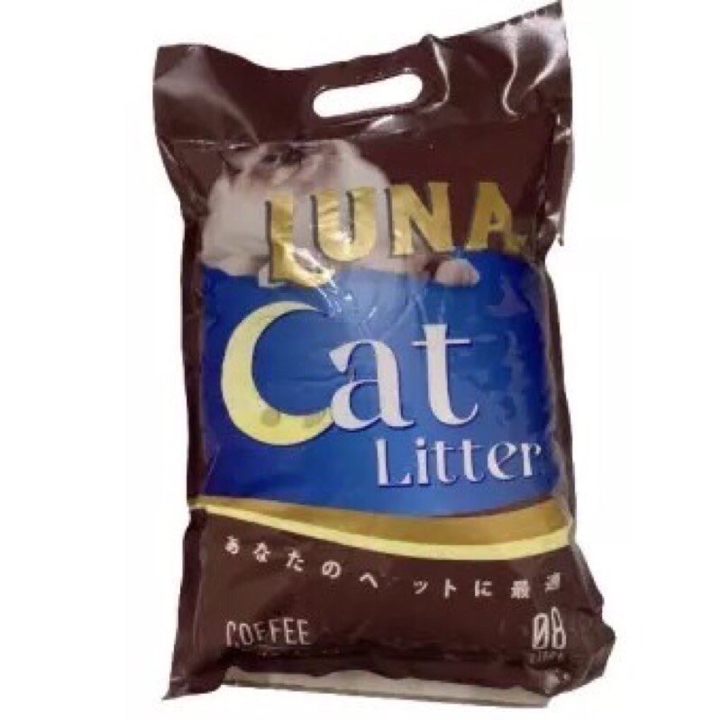 Cát vệ sinh cho mèo -Cát LuNa liter 8L hương cafe, vón cục, khử mùi, diệt khuẩn, mùi nhẹ nhàng dễ chịu