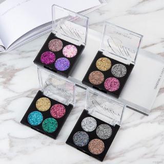 HANDAIYAN 4 Colors Diamond Shimmer Glitter Eyeshadow Palette