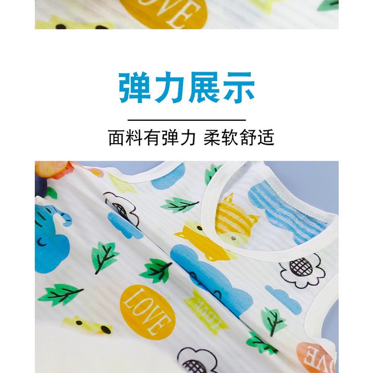 Set đồ ngủ sát nách siêu nhẹ thoáng khí nhanh khô phong cách Hàn Quốc thời trang cho bé