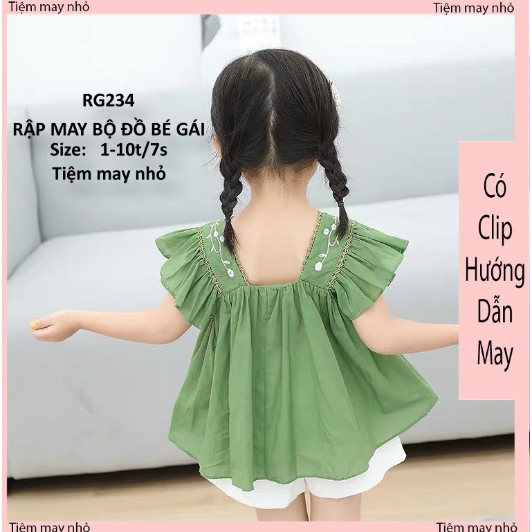 RG234_Rập giấy may bộ đồ bé gái