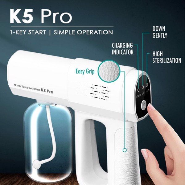 Máy Xịt Khử Khuẩn Cầm Tay, Súng Phun Khử Khuẩn K5 - K5 Pro Cao Cấp [Chính Hãng - Bảo Hành 12 Tháng]