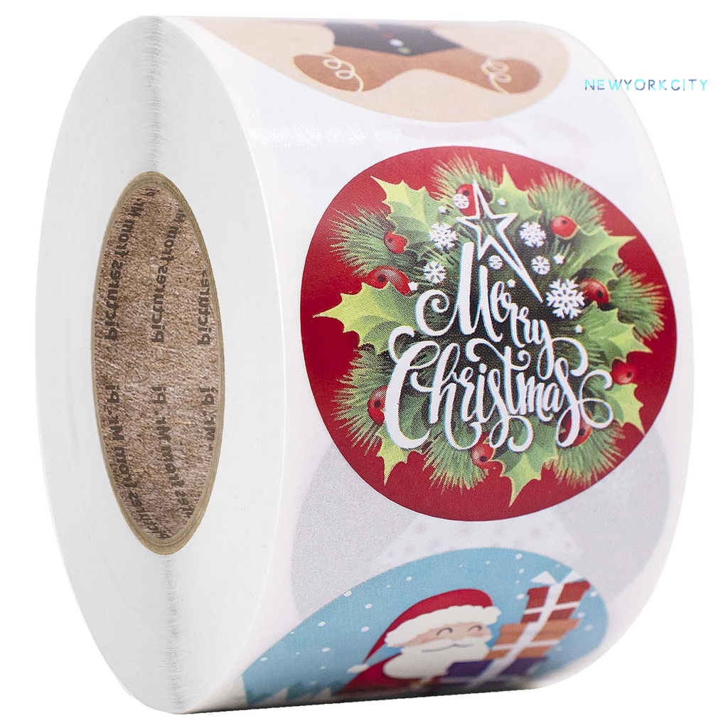 Cuộn 500 Nhãn Dán Giấy Kraft Màu Sắc Tươi Sáng Dùng Trang Trí Sổ Tay DIY