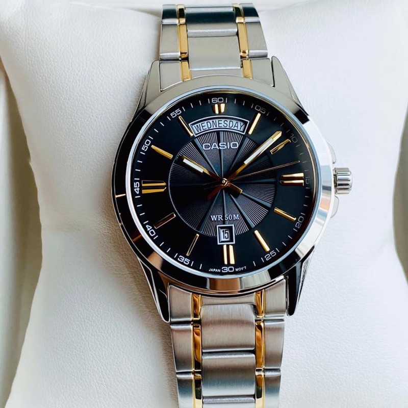 Đồng hồ nam dây kim loại Casio chính hãng Anh Khuê MTP-1381G-1AVDF