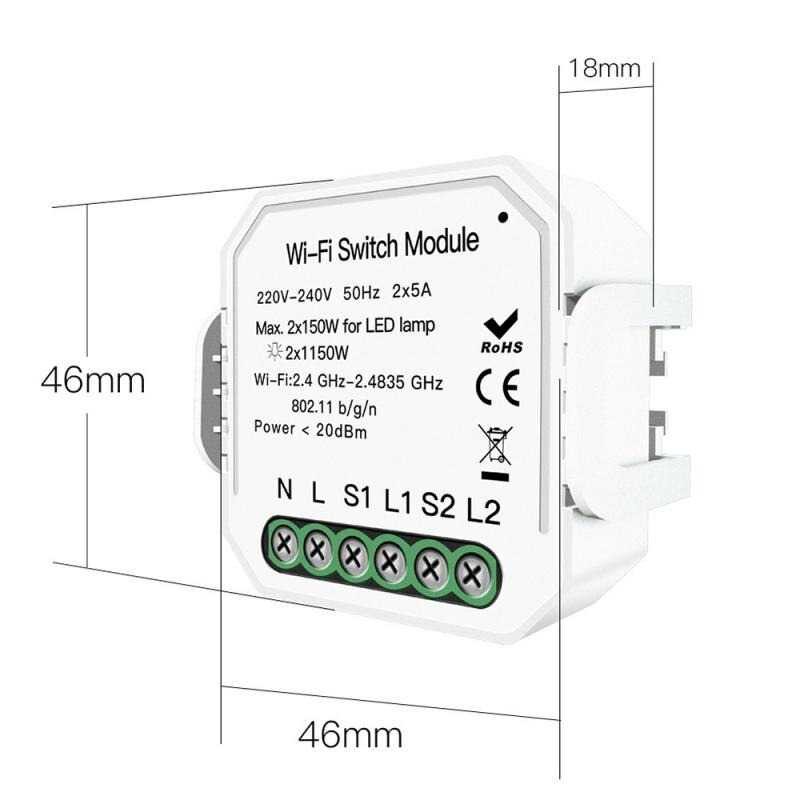 Mô Đun Công Tắc Điều Khiển Nhà Thông Minh Kết Nối Wifi S2L2