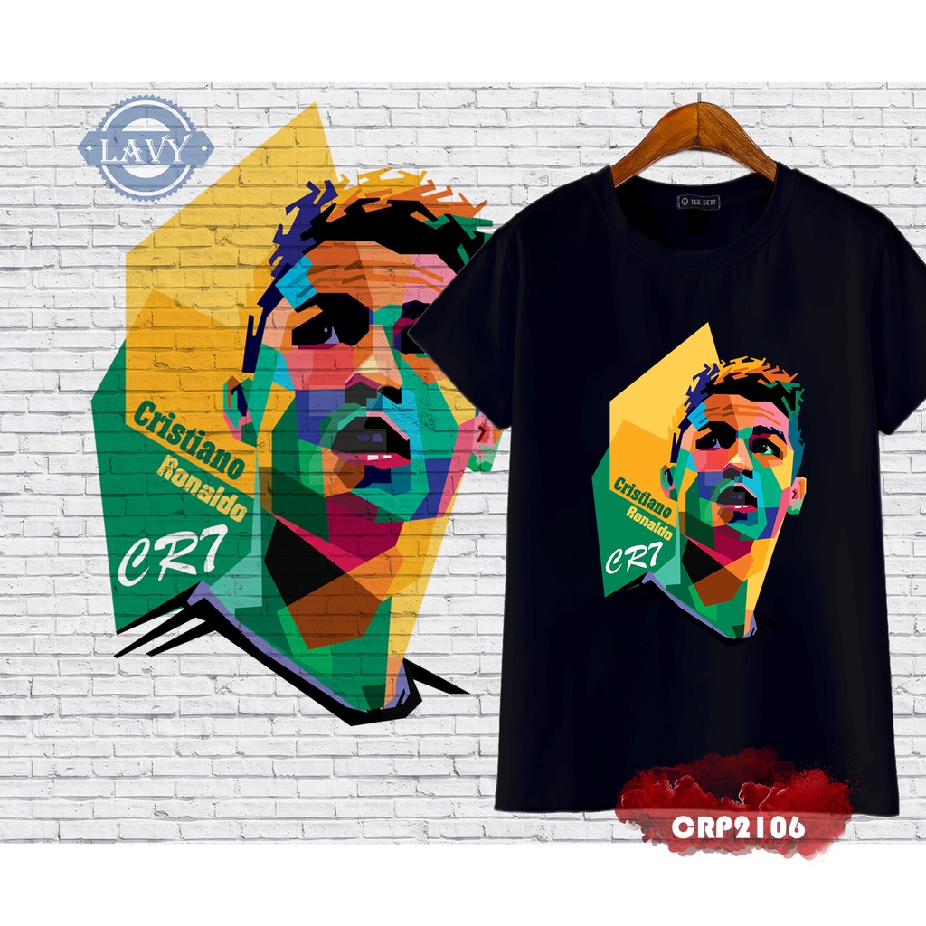 Adqv / Áo thun nam cổ tròn in hình Ronaldo CR7, áo phông unisex nam nữ vải cotton co giãn chất lượng cao  ！