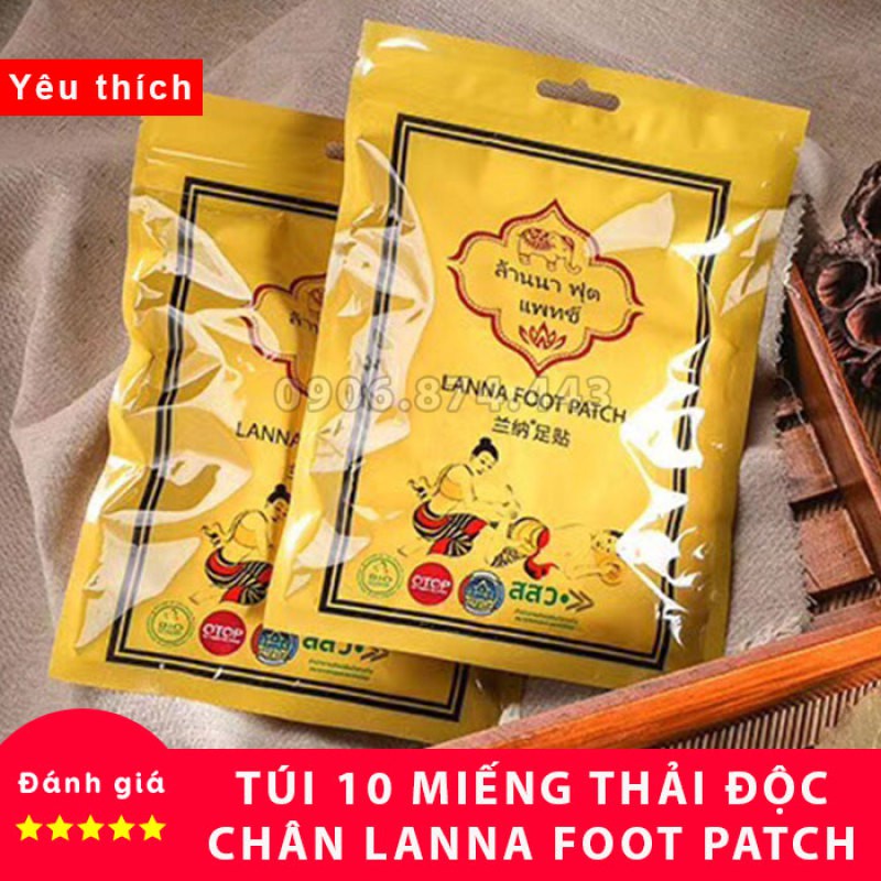 10 Miếng Dán Chân Thải Độc Detox Lanna Foot Patch