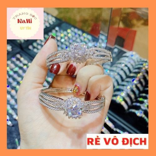 Vòng tay nữ 💎𝑭𝑹𝑬𝑬𝑺𝑯𝑰𝑷 💎[Mã HOAC10 giảm 10% đơn 99k] Vòng Tay Nữ Mạ Kim Trắng Sáng Đá Pha Lê