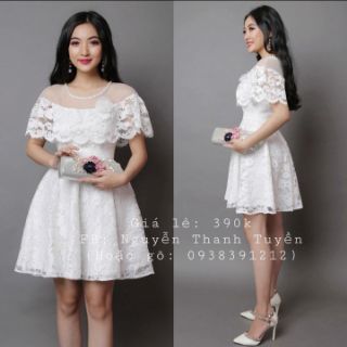 Đầm xòe phối lưới