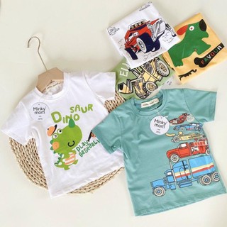 Áo cộc tay 100% Cotton 💓FREE SHIP💓 hoạ tiết phương tiên giao thông cho bé siêu thoáng mát