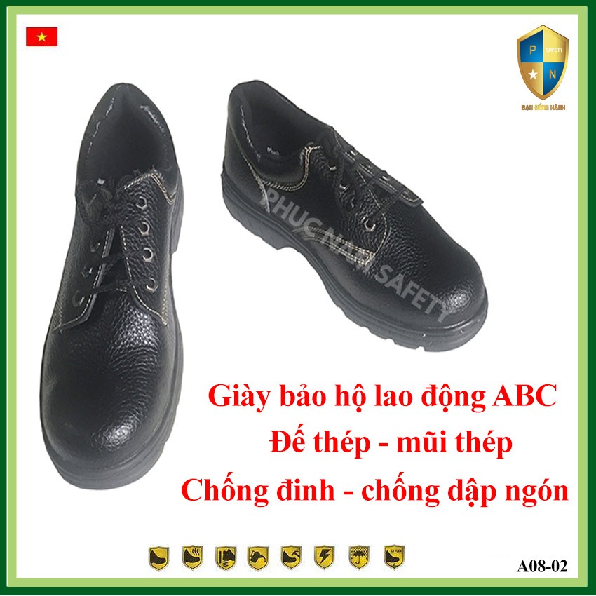 Giày bảo hộ lao động ABC BH08-3. Giày chống đinh chống dập ngón, Bảo hộ lao động Phúc Nam | WebRaoVat - webraovat.net.vn