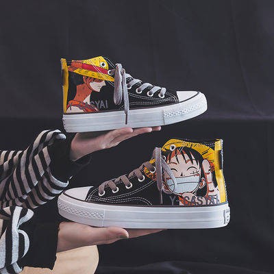 One Piece Hàn Quốc Anime Cao Top Đơn giản giày nam