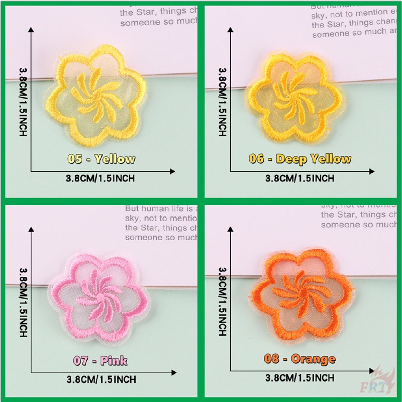 ☸ Sticker Ủi Thêu Hình Hoa Organza ☸ 1 Cái Tự May Thêu Trên Sắt Trên Huy Hiệu Miếng Vá