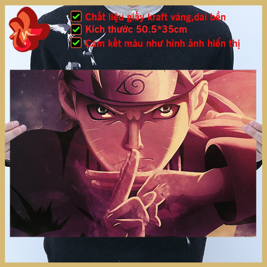 [ B027 ] Tranh giấy kraft vàng về nhân vật NARUTO siêu bền và đẹp, Naruto nhẫn thuật, poster, tấm áp phích