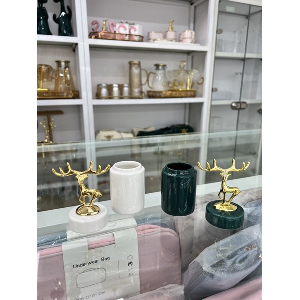 Lọ Đựng Tăm Hươu Sứ Cao Cấp