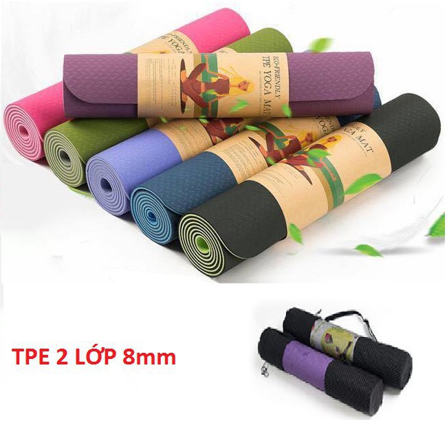 [FREESHIP❤️] THẢM TẬP YOGA TPE CAO CẤP 2 LỚP 6MM