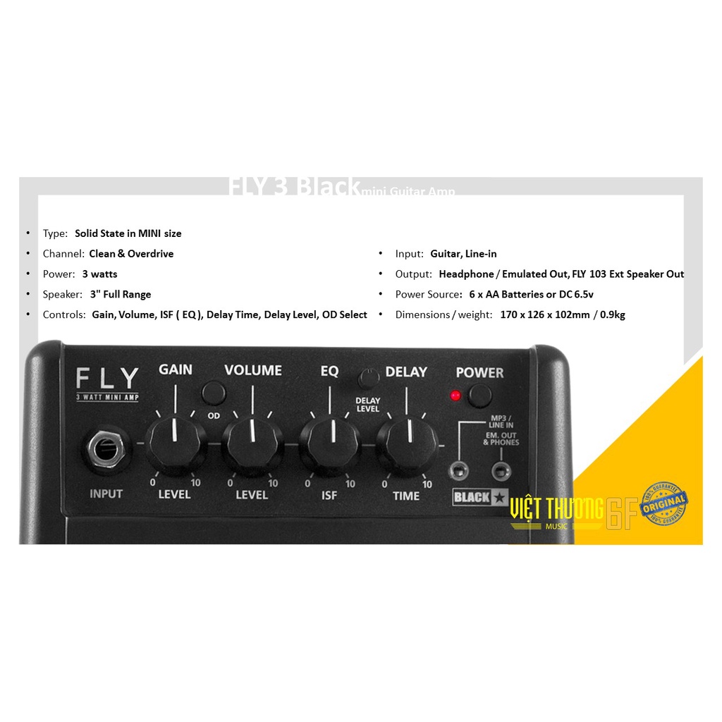 Loa guitar điện mini amp Blackstar FLY 3 Black