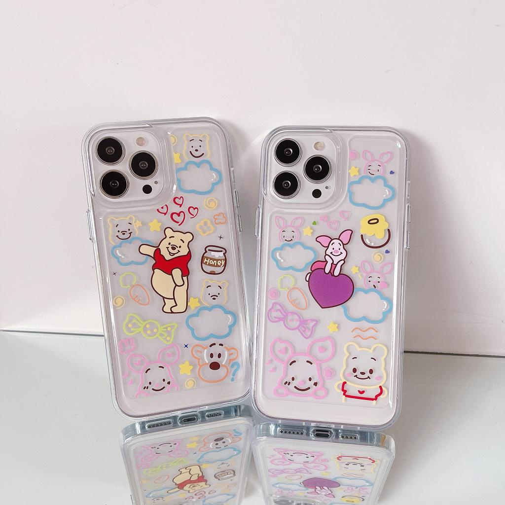 Ốp Điện Thoại Acrylic In Hình Winnie the Pooh Cho IPhone 13Promax 12 11 X Xs Max XR