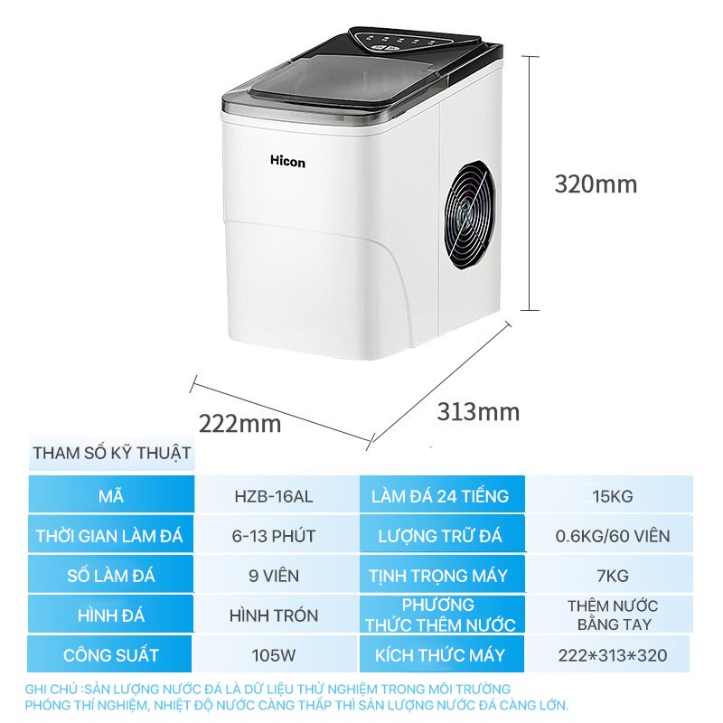 Máy làm đá viên Xiaomi Hicon HZB-16AL Công suất mạnh mẽ đá viên thời gian nhanh chóng