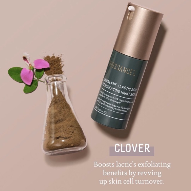 Tinh chất tẩy da chết BIOSSANCE Squalane + 10% Lactic Acid Resurfacing Night Serum