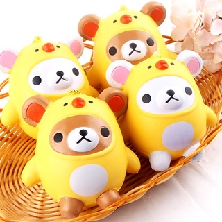 Squishy gấu mặc áo gà 10cm chính hãng Sanqi Elan có bao bì