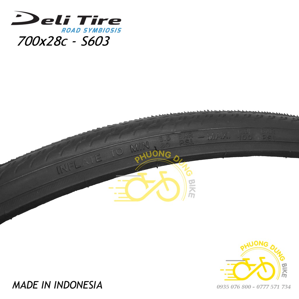 Lốp (Vỏ) xe đạp Deli Tire S603 700x28C - 1 Chiếc