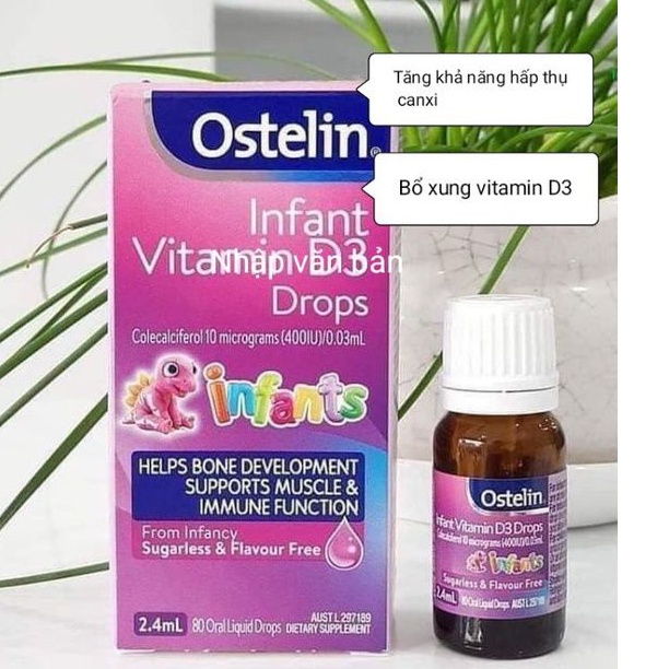 Vitamin D3 Drops Ostelin Cho Trẻ Từ Sơ Sinh Đến 12 Tuổi, 2,4ml- ÚC
