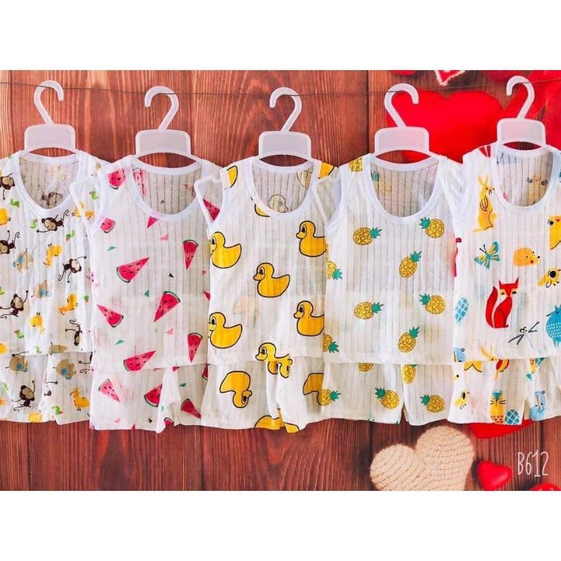 Bộ BA LỖ cotton giấy cho bé mềm và thoáng mát, 4-14kg