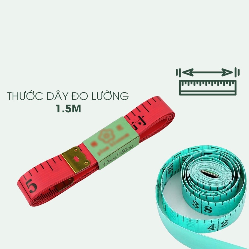 Thước dây đo 150cm - Thước dây may đồ, đo eo đầu bọc sắt