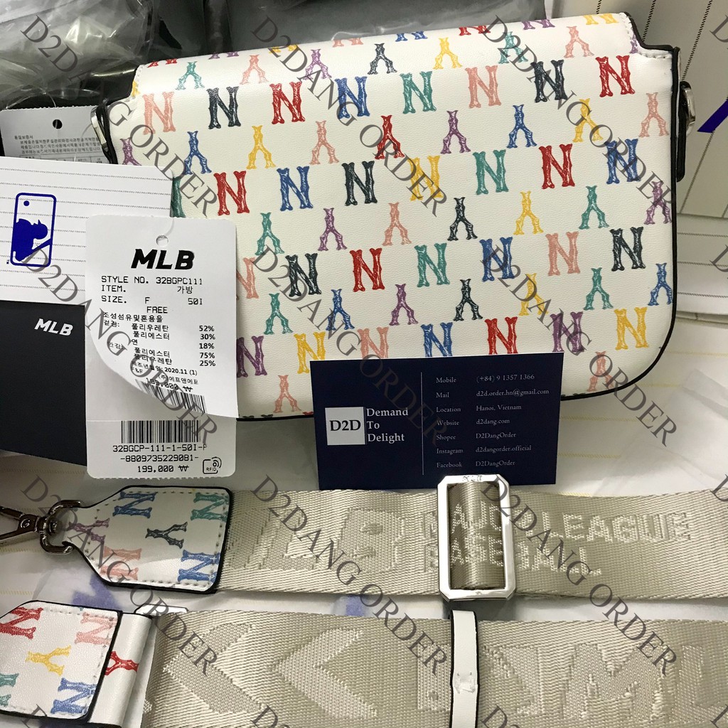 🔥 Túi MLB Đeo Chéo Họa Tiết Mono Cầu Vồng NY Cá Tính Unisex  🔥