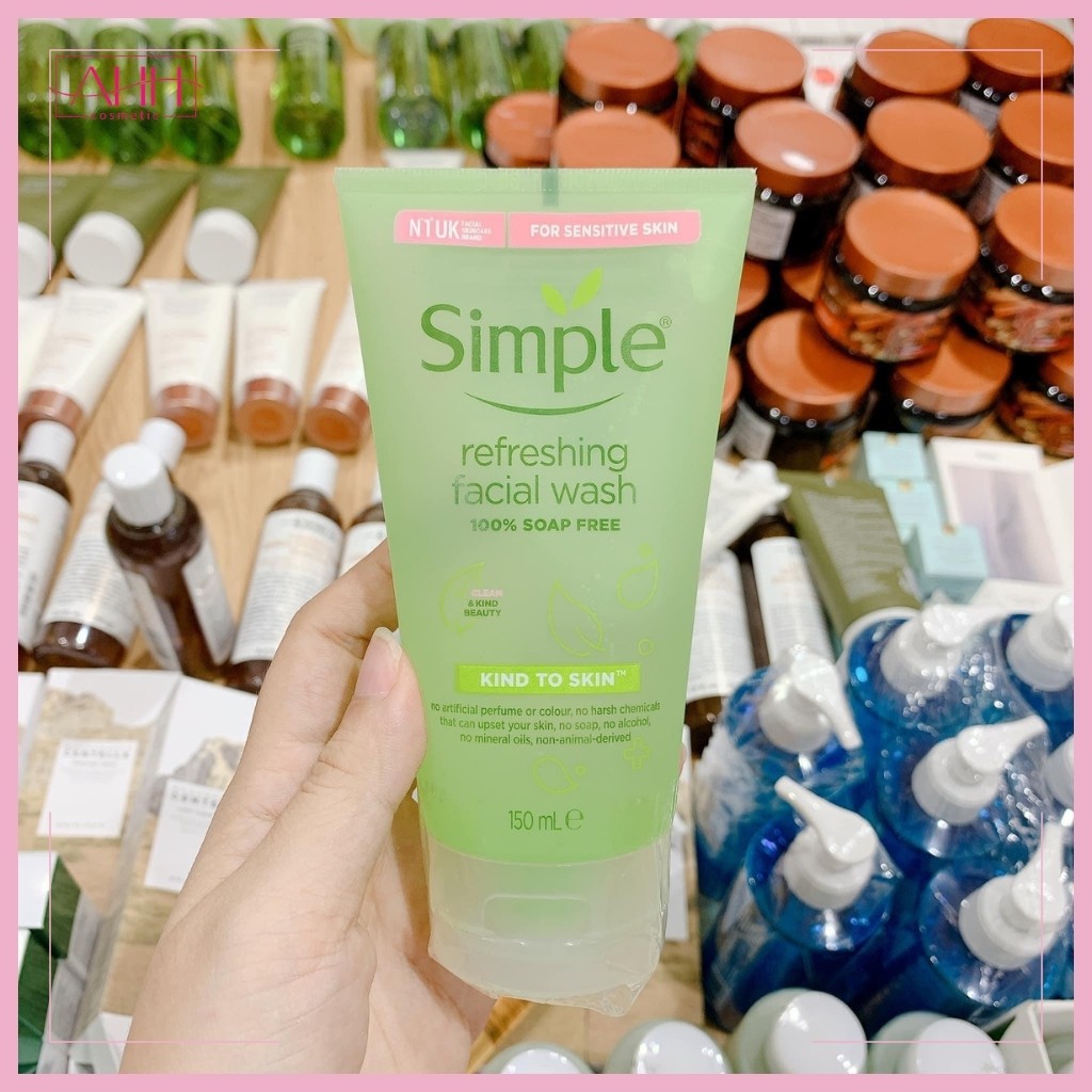 Sữa Rửa Mặt Simple [ HÀNG CHÍNH HÃNG] Kind To Skin Refreshing Facial Wash Gel AHH Cosmetic | BigBuy360 - bigbuy360.vn