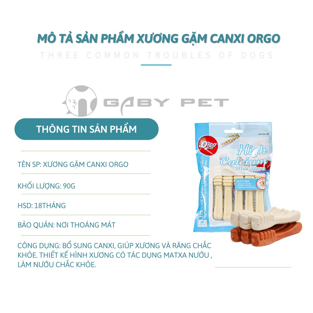 Xương Gặm Cho Chó GABY PET Bổ Sung Canxi Sạch Răng Thơm Miệng