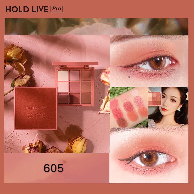 [Hàng mới về] Bảng phấn mắt 9 màu nhung đỏ mật ong hồng cam đào Holdlive | BigBuy360 - bigbuy360.vn