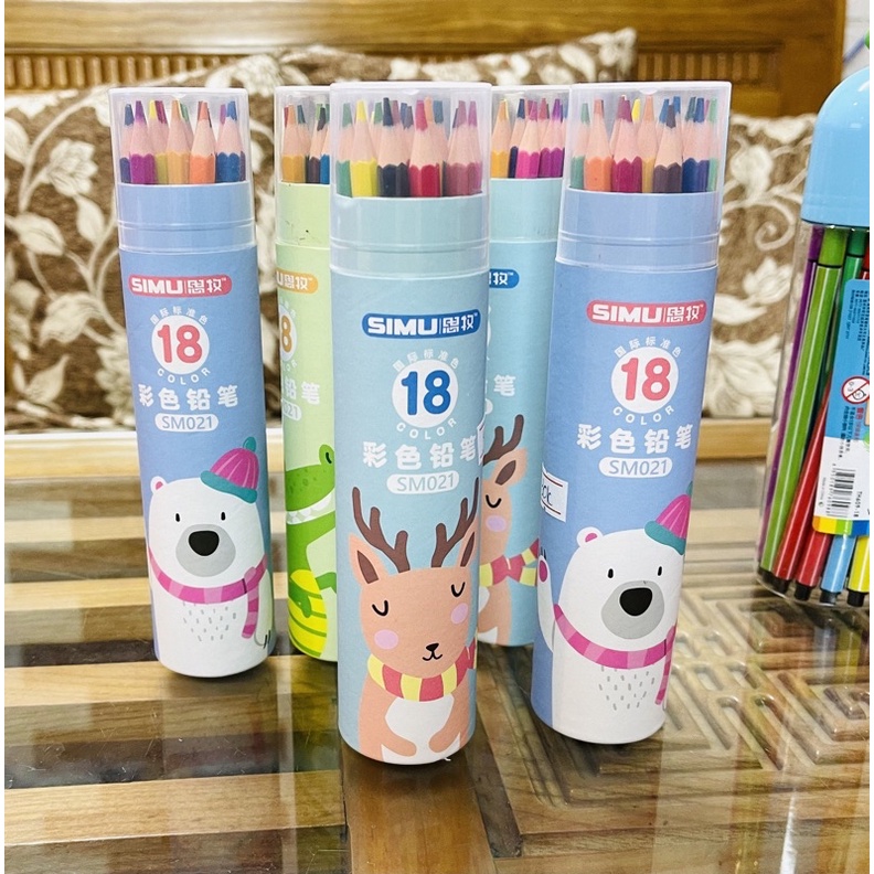 Bộ bút chì 18 màu vẽ khác nhau/ ống chì 18 màu vẽ tô màu