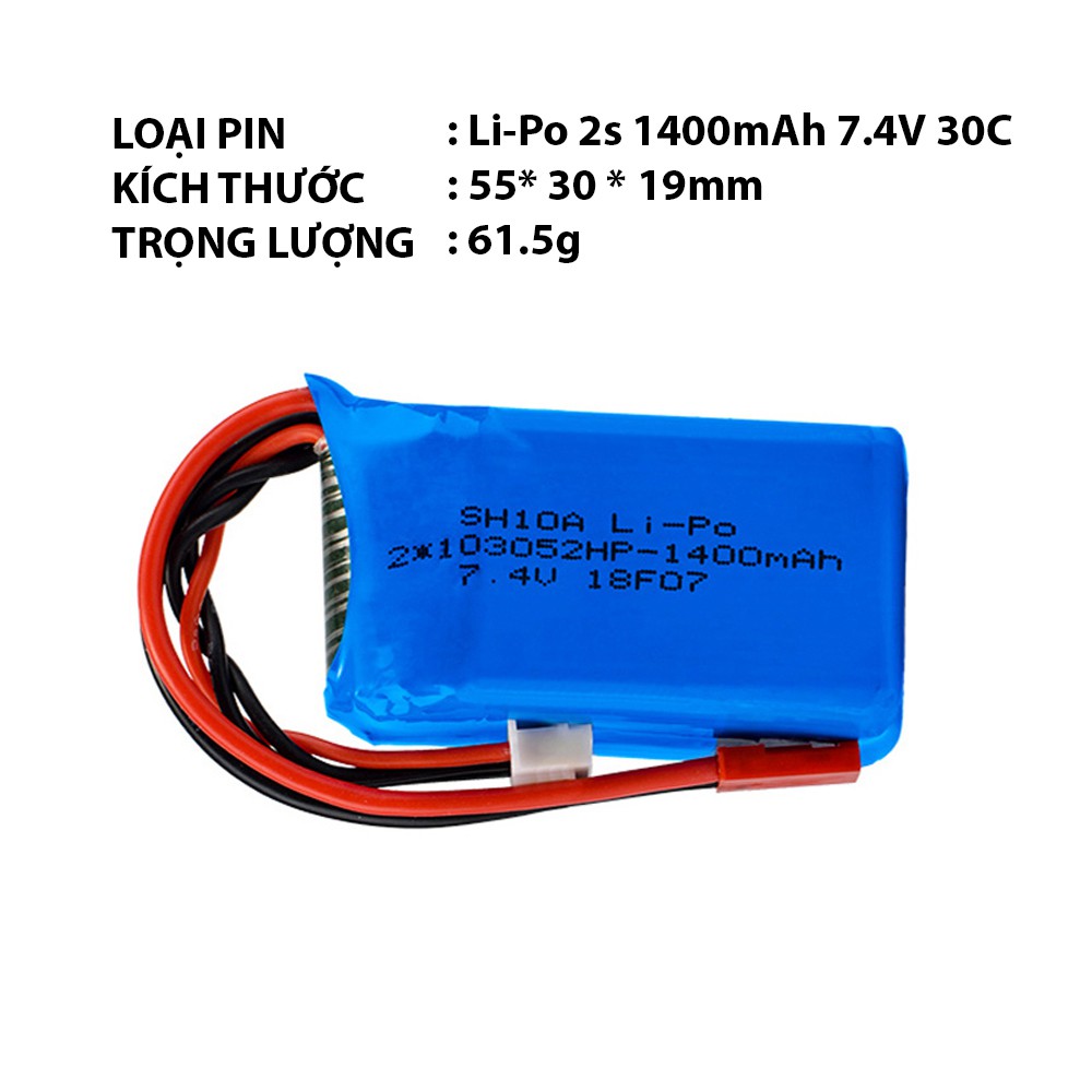 Pin Li-Po 2s 1400mAh 30C 7.4V