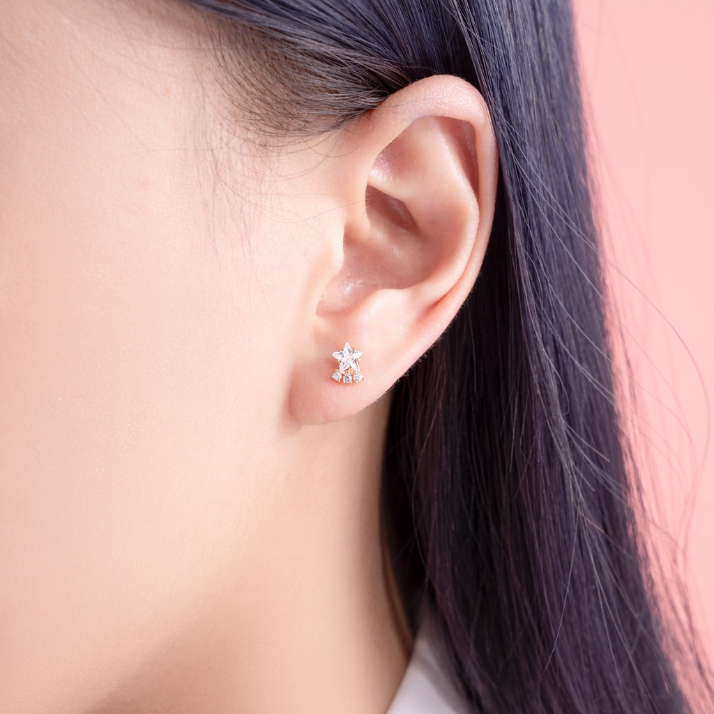 Bông Tai Nữ Vàng 14K BTAM89 Huy Thanh Jewelry