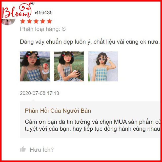 Váy 2 dây hoạ tiết caro dễ thương | Váy 2 dây ulzzang thời trang Hàn Quốc YUKIBLOOM D01 | BigBuy360 - bigbuy360.vn