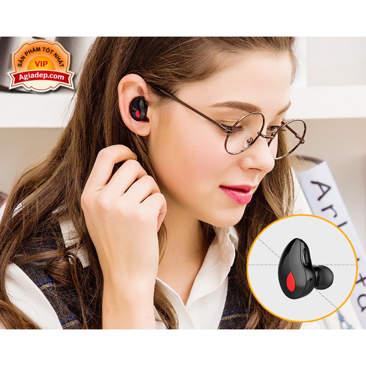 Tai nghe không dây Bluetooth 4.1 Havit (Âm thanh HiFi tuyệt hảo) của Agiadep (Màu đen)