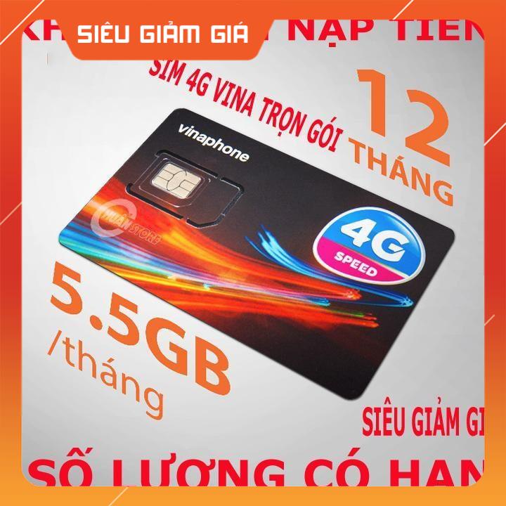 Sim 4G Vina D500 trọn gói 1 năm không nạp tiền - Gói 5,5GB/tháng mạng 4G Vinaphone miễn phí trong 12 tháng