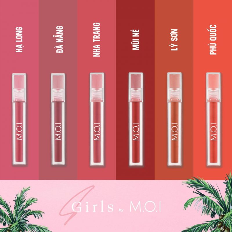 Set Son Kem Lì Sgirls by MOI Cosmetics chất nhung lì mềm môi nhiều dưỡng (3 thỏi x 4g)