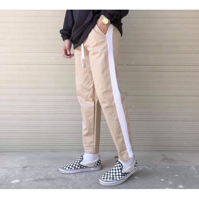 Quần baggy kaki ống suông unisex Basic 1 Line, nam nữ ullzang WIND | BigBuy360 - bigbuy360.vn