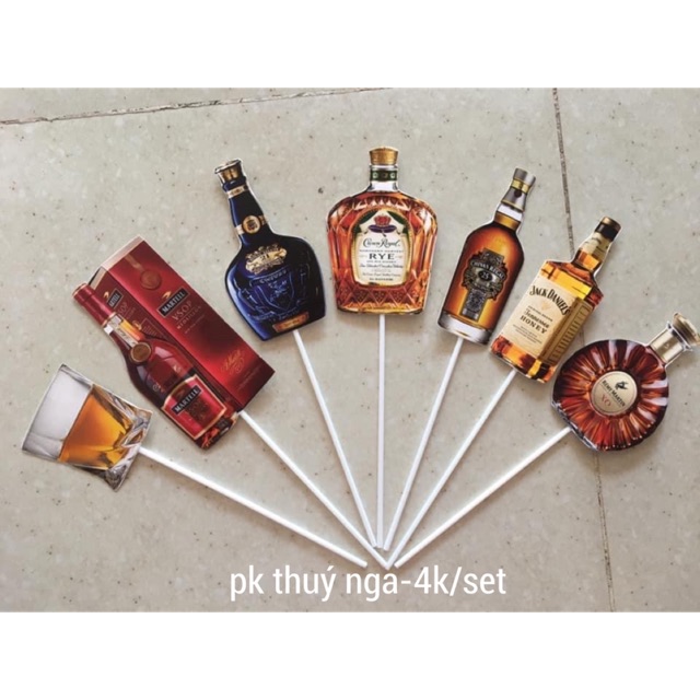 10 set cắm hình chai rượu giấy