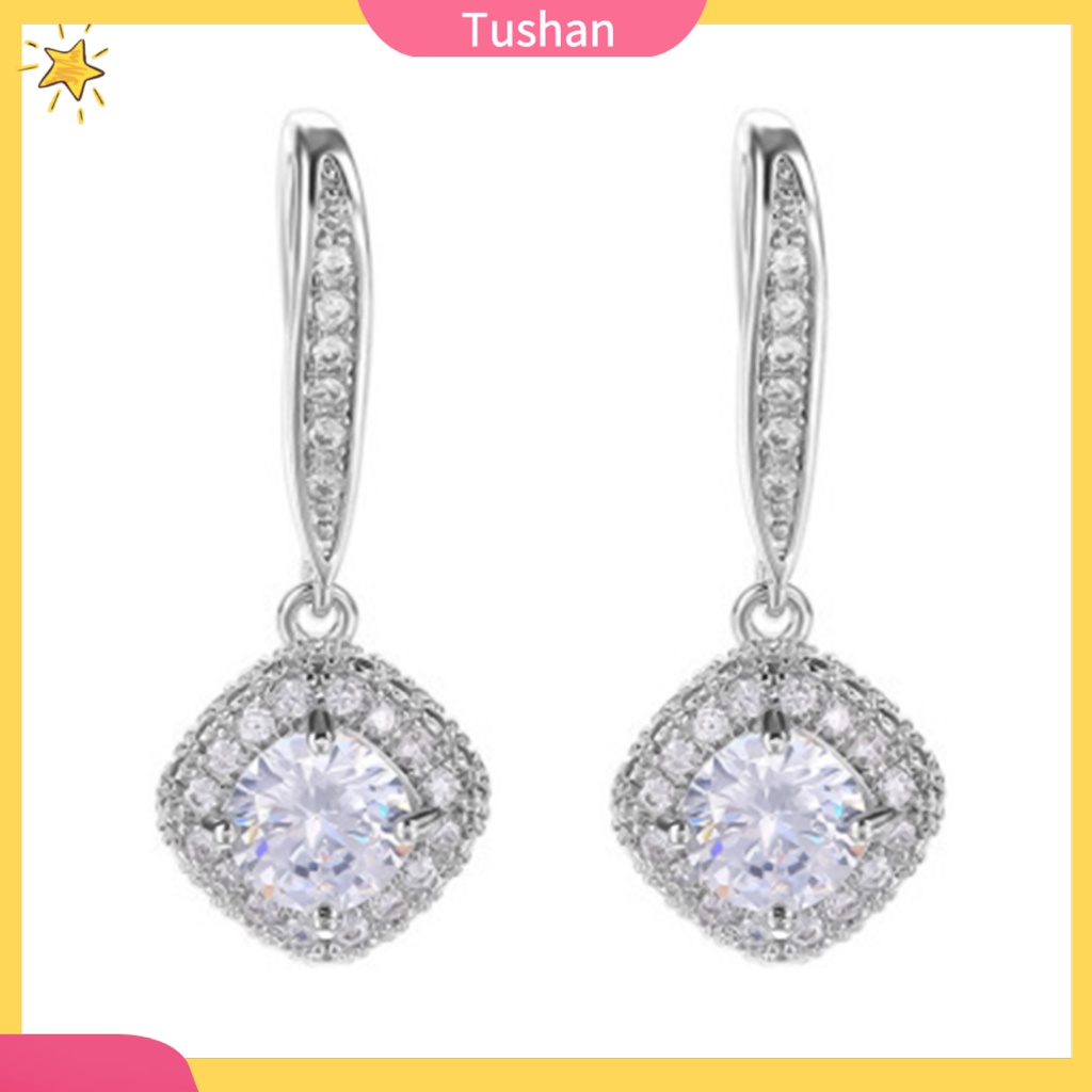 Khuyên tai đính đá giả thời trang sang trọng cho nữ
