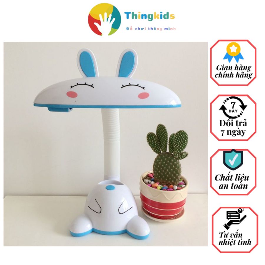 Đèn học để bàn cho bé hình thỏ có hộp đựng bút tiện lợi - Thingkids