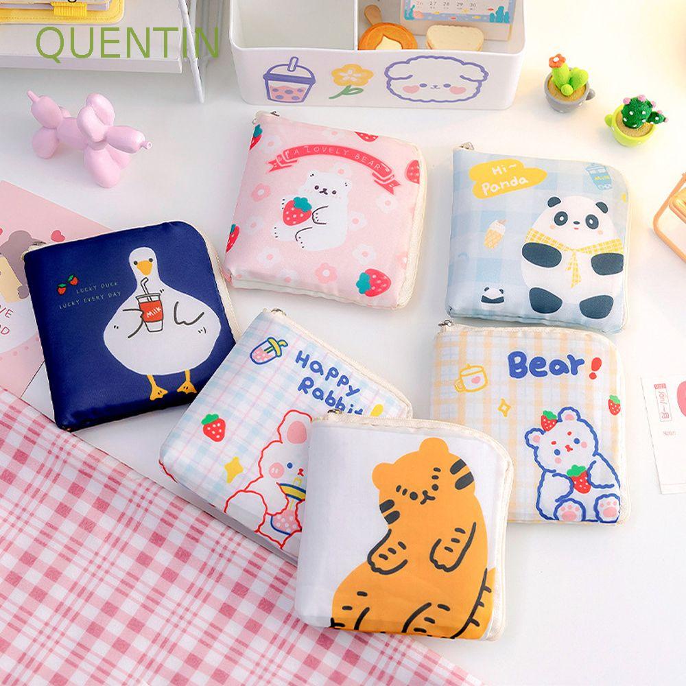Túi Đựng Đồ Trang Điểm Mini Hình Vuông In Họa Tiết Hoạt Hình Có Khóa Kéo