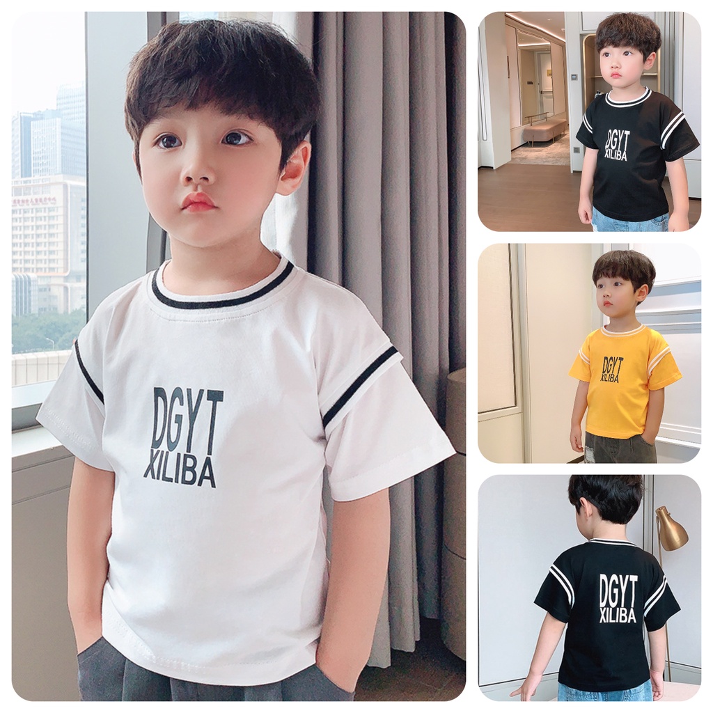 AT48 Size90-130 (9-27kg) Áo thun bé trai (Áo ngắn tay xiliba 100% cotton) Thời trang trẻ Em hàng quảng châu