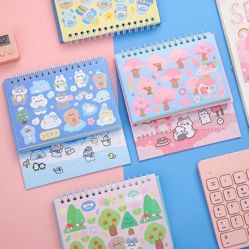 Sticker cute/Sổ sticker hình dán 27 trang dễ thương trang trí sổ planner bullet journal Hàn Quốc Tẻn Tẻn