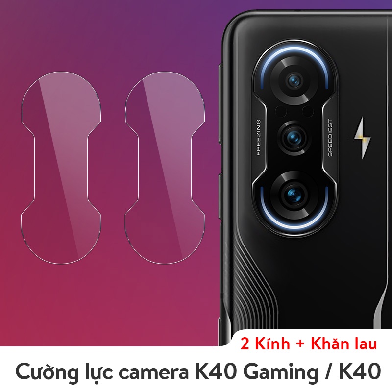 Bộ 2 Kính cường lực camera Xiaomi K40 Gaming Qstore Chống xước bảo vệ camera, tặng kèm khăn lau